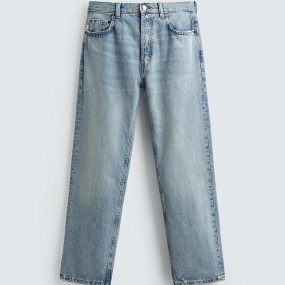 Zara Mens Straight Fit Jeans - Light Blue - 8062/410/407 (36x32) - Picture 1 of 5